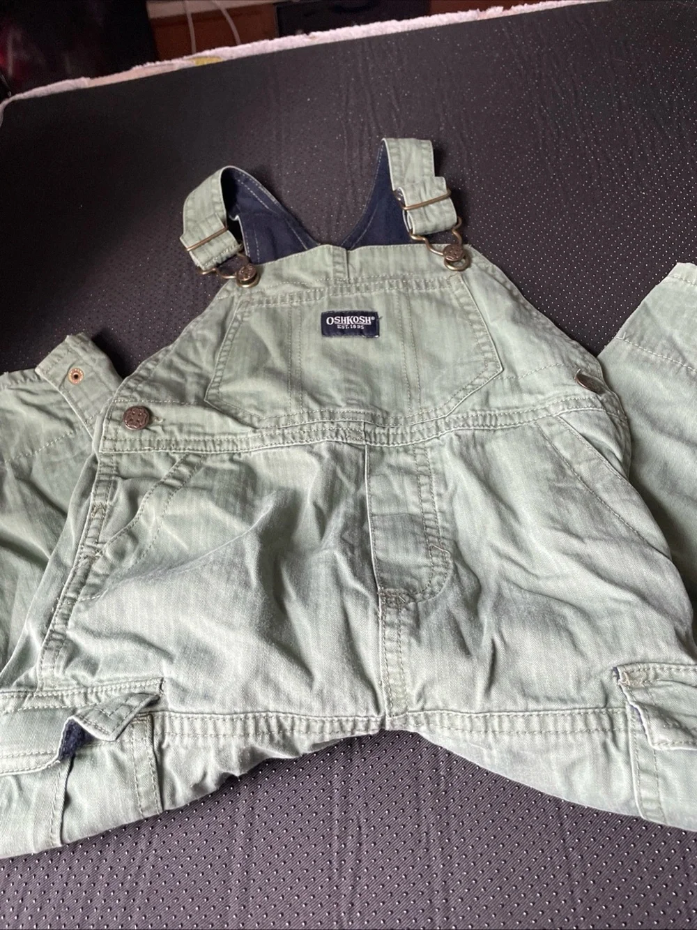 OshKosh B'gosh Light Green Kids Cargo Overalls